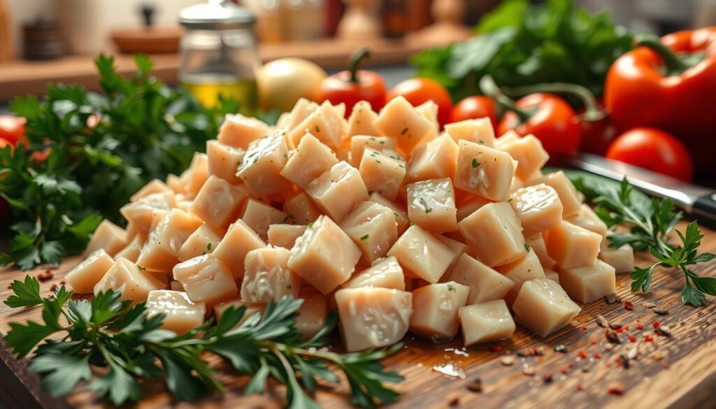 Diced Chicken Preparation