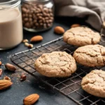 Freshly baked protein cookies cooling on a wire rack