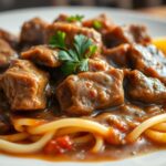 beef tips and noodles recipe
