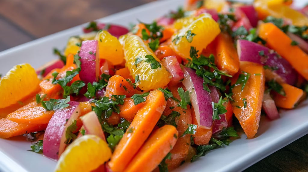 carrot and orange salad with fresh herbs