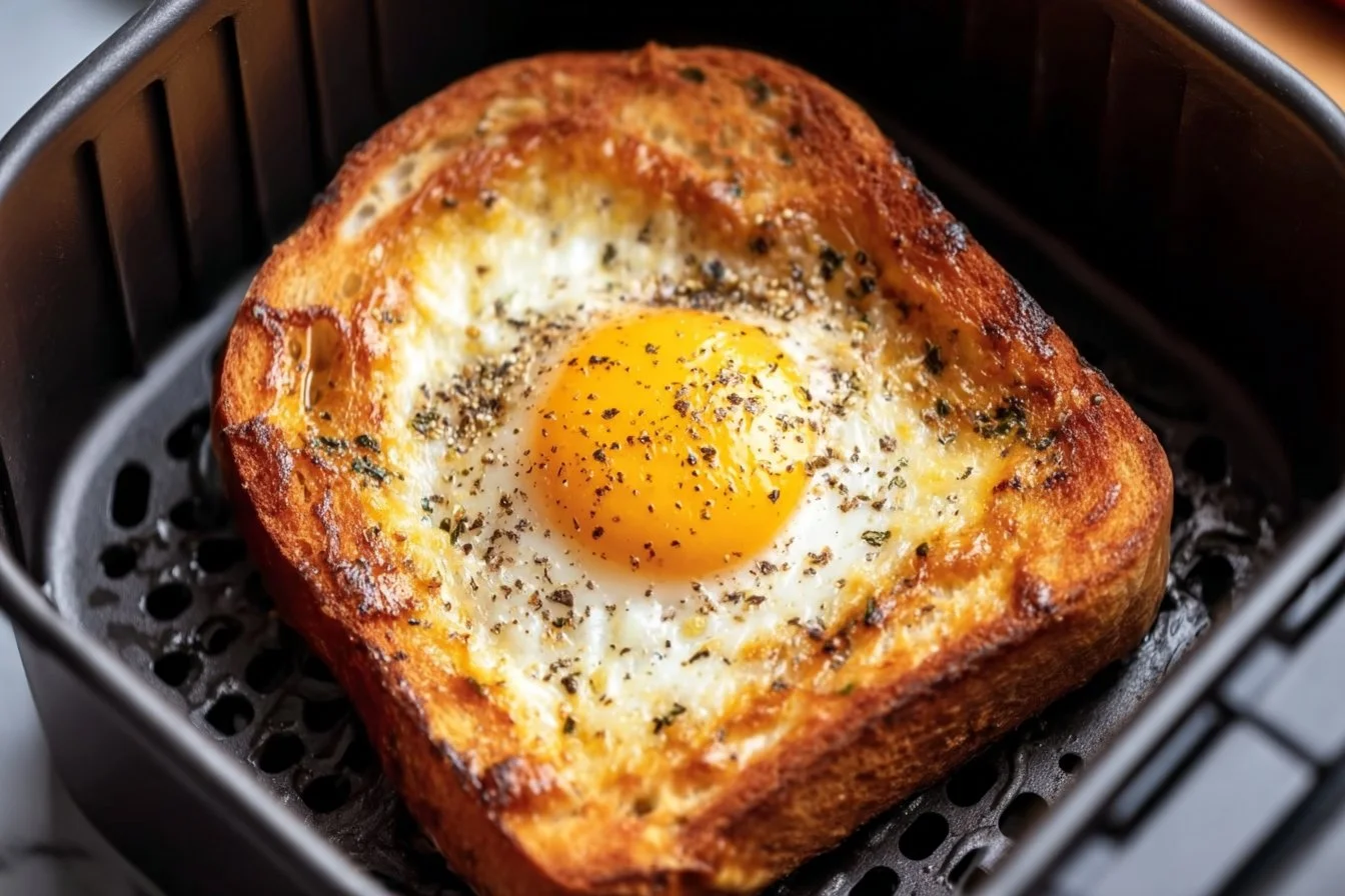 Delicious air fryer egg and cheese toast ready to enjoy.