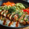 Delicious Bang Bang Chicken Bowl served in a vibrant dish