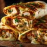 Delicious Cheesy Chicken Wrap with creamy cheese and tender chicken inside.