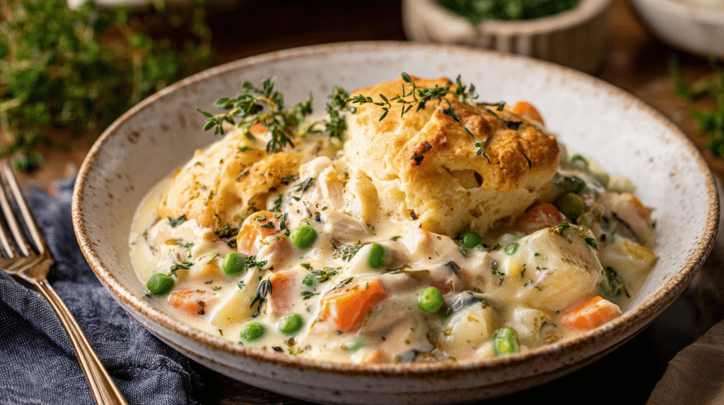A deliciously hearty Crock Pot Chicken Pot Pie with tender chicken and vegetables.