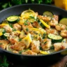Healthy chicken breast with zucchini and squash dish on a plate