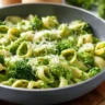 Healthy broccoli pasta dish with fresh ingredients and vibrant colors