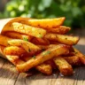 Crispy low-calorie air fryer zucchini fries served in a bowl.