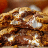 Delicious Pumpkin S'mores Cookies with chocolate and marshmallows