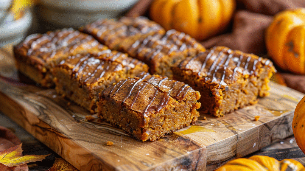 Delicious Brown Butter Pumpkin Blondies with warm spices and golden crust
