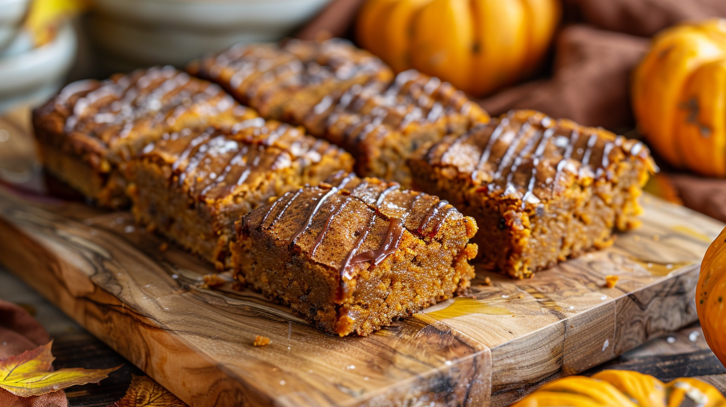 Delicious Brown Butter Pumpkin Blondies with warm spices and golden crust