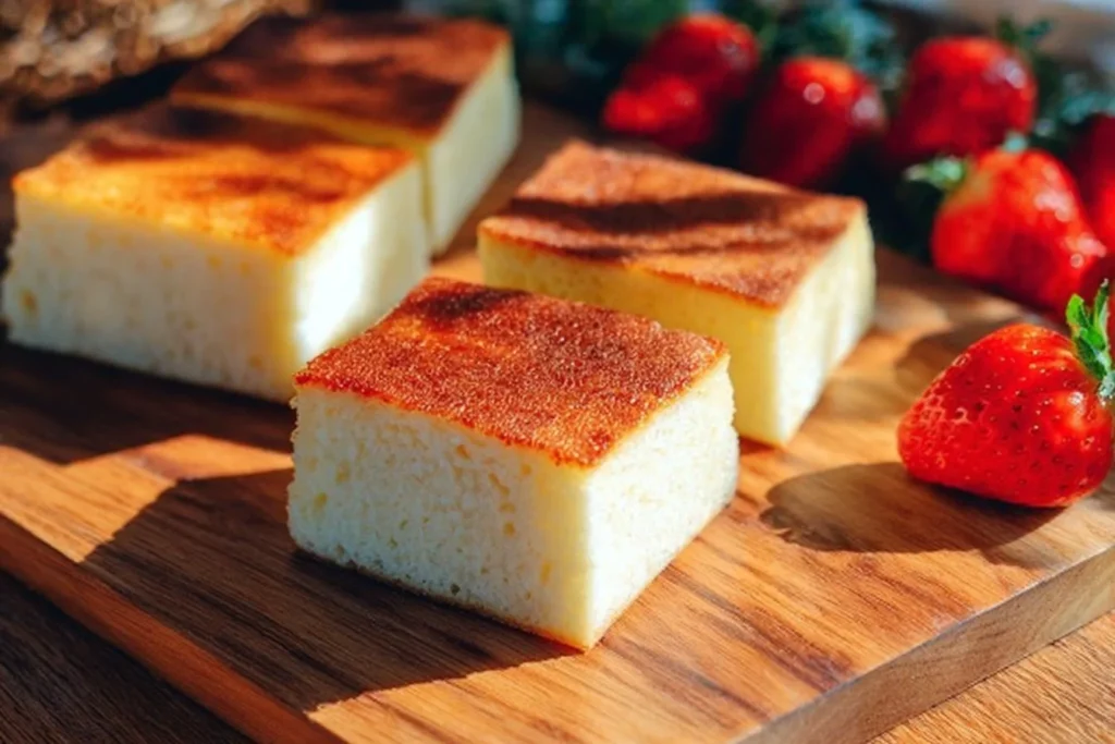 Delicious sugar-free yogurt cake topped with fresh berries and mint leaves