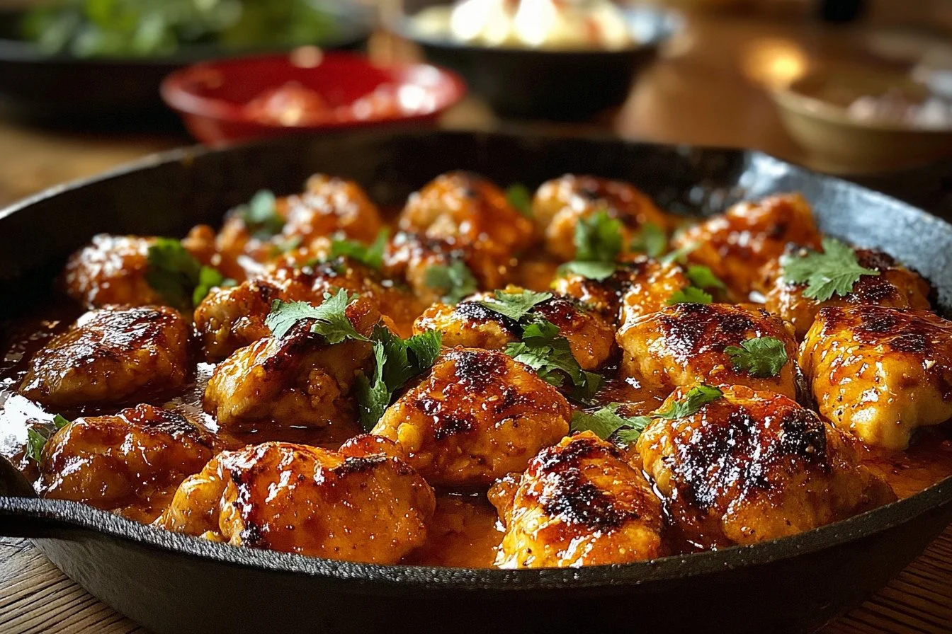 Texas Roadhouse Butter Chicken Skillet served with vibrant vegetables.