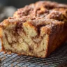 Freshly baked apple bread with cinnamon and apple chunks