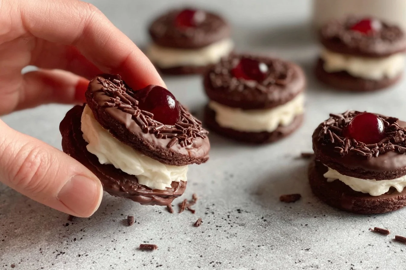 Delicious Black Forest Cookies decorated for Christmas