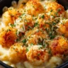 Plate of air-fried macaroni and cheese balls inspired by The Cheesecake Factory