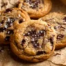 Delicious chewy pumpkin chocolate chip cookies on a plate