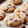Freshly baked Christmas Cranberry Orange Cookies with a festive touch