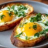 Delicious Egg and Cheese Toasts ready to enjoy for breakfast.