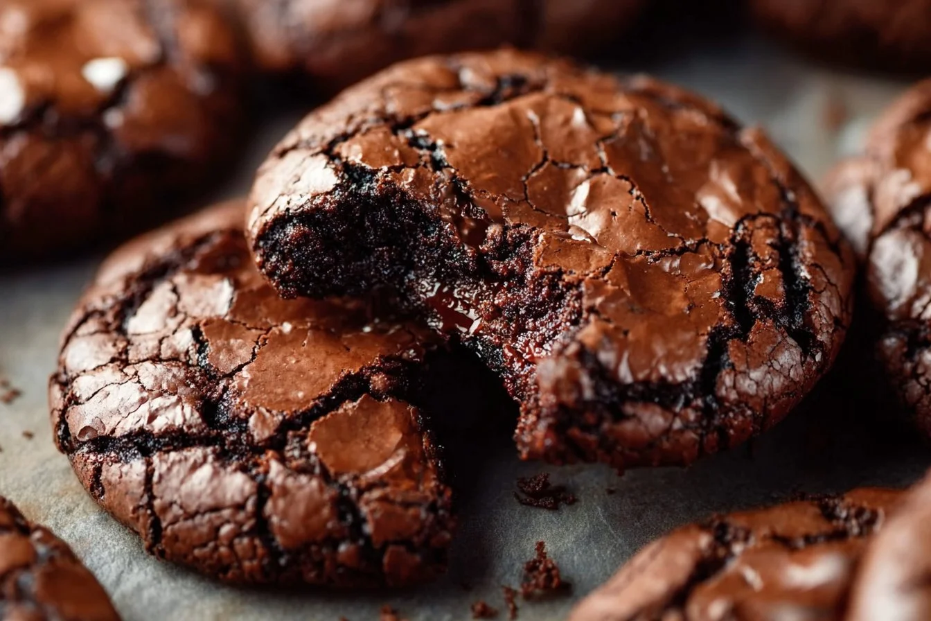 Fudgy chewy browkies with chocolate chips and a gooey texture.