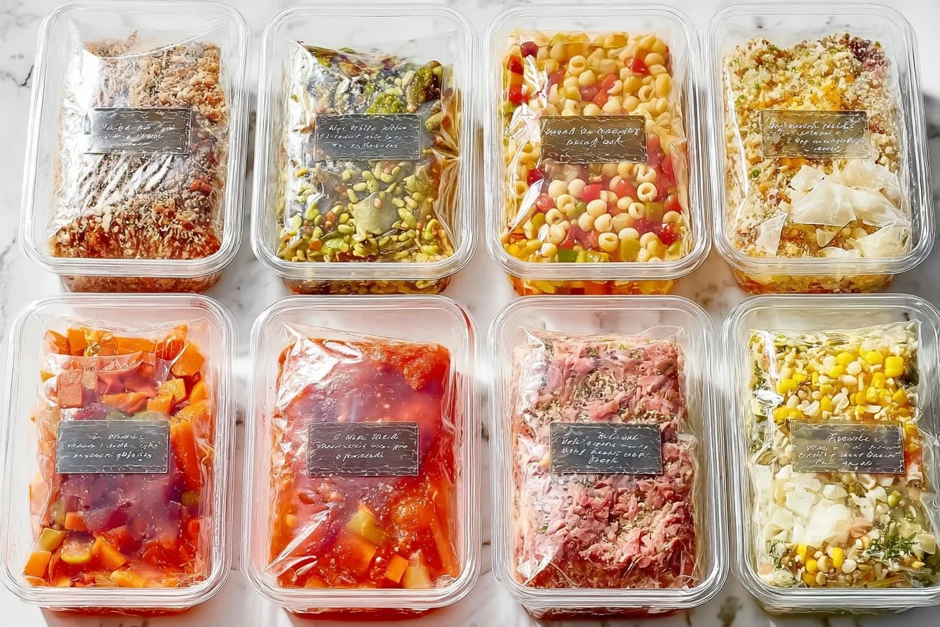 Healthy freezer meals for the slow cooker, perfect for meal prep and busy schedules.