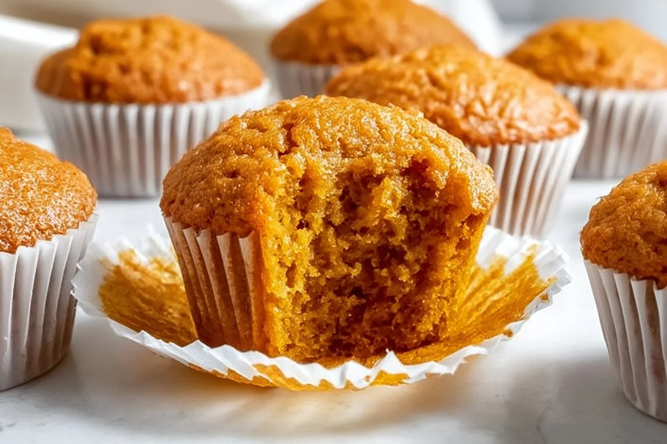 Healthy Greek yogurt pumpkin muffins fresh out of the oven