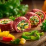 Delicious Keto Salami Roll-Ups for healthy snacking on a low-carb diet.