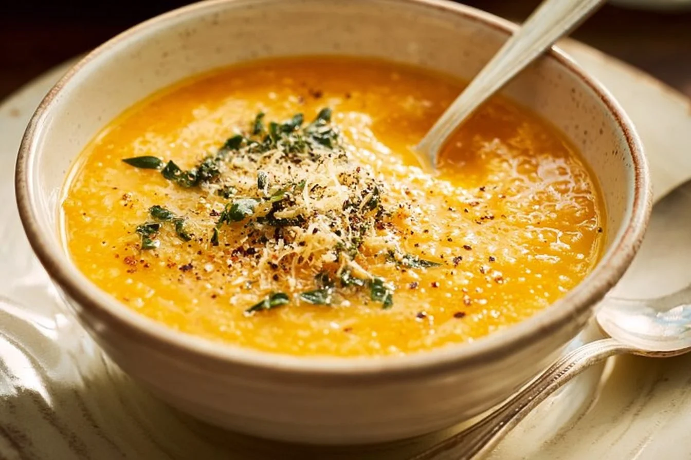 Bowl of Italian Penicillin Soup rich with herbs and vegetables