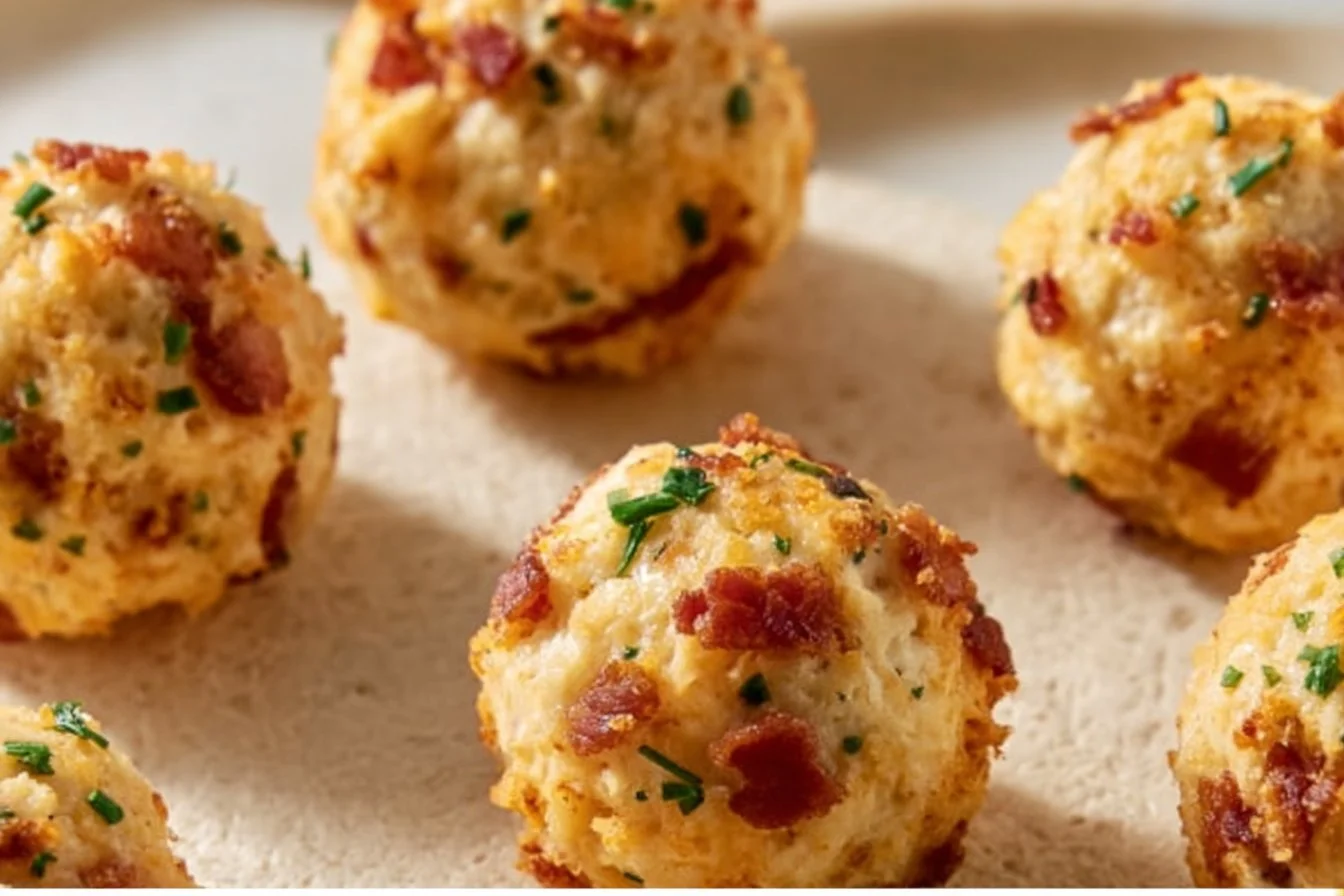 Delicious Mini Bacon Ranch Cheeseballs ready for snacking