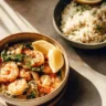 Delicious one pan creamy garlic shrimp with herbs and spices