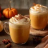 Delicious homemade pumpkin spice milk in a cozy cup.