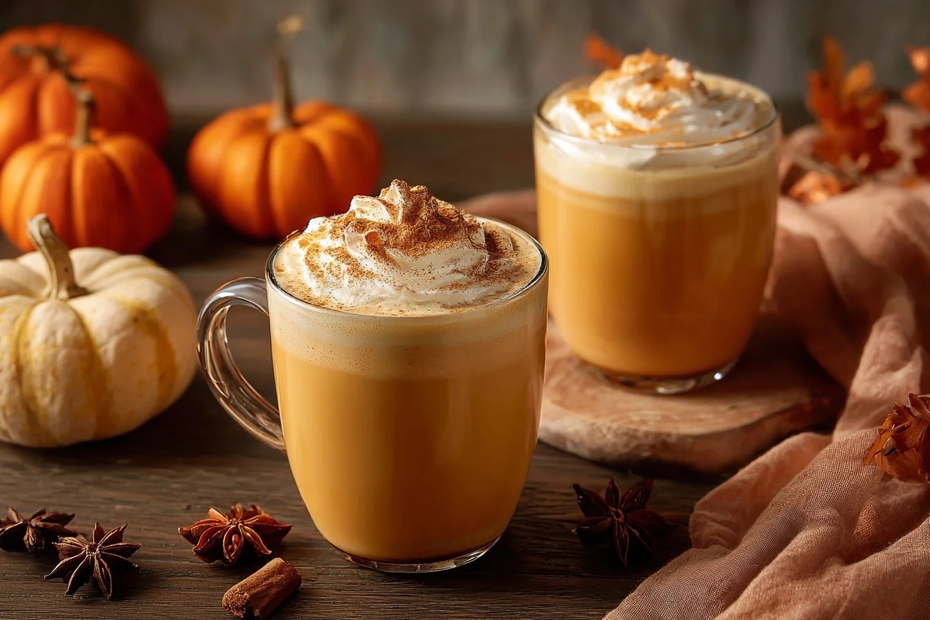 Delicious homemade pumpkin spice milk in a cozy cup.