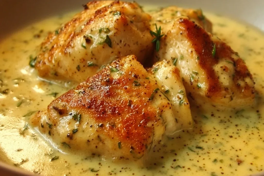 Delicious Ranch Chicken cooking in a crock pot with vegetables