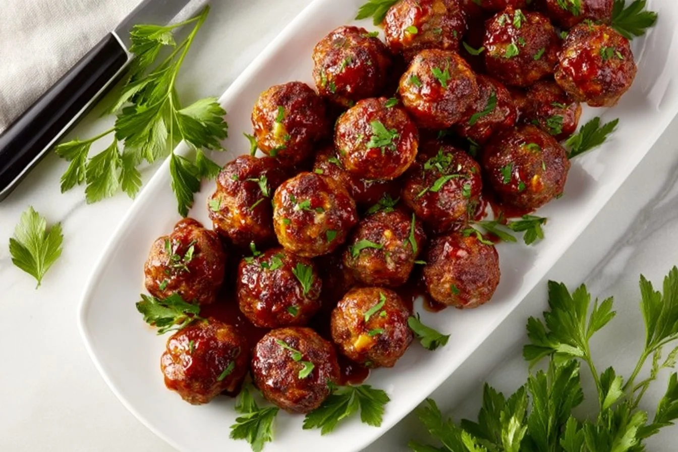 Sweet Chili Meatballs prepared in a crockpot for a flavorful dish