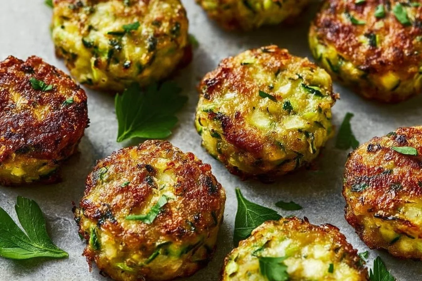 Delicious zucchini garlic bites served as a healthy snack