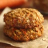 Healthy carrot cake oatmeal cookies on a plate